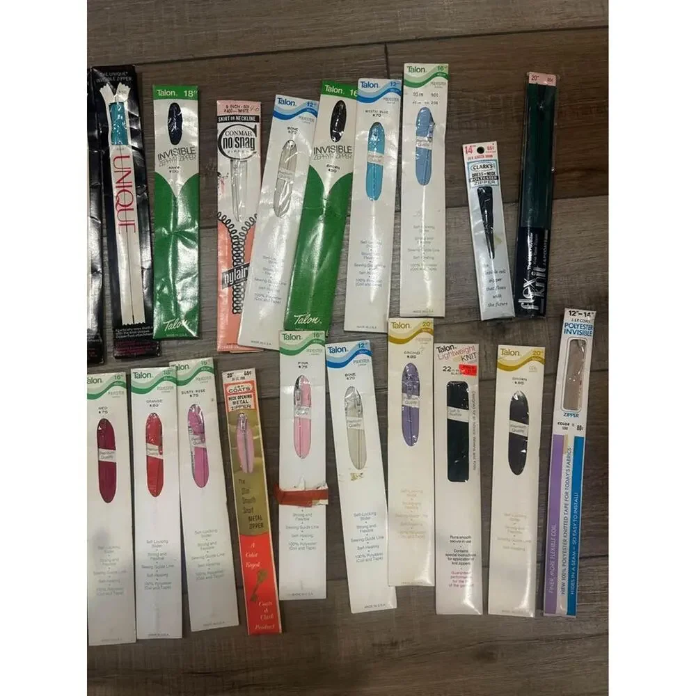 32 Vintage Zippers by UNIQUE Talon JP Coats, Flex knit clarks conmar NEW in pkg